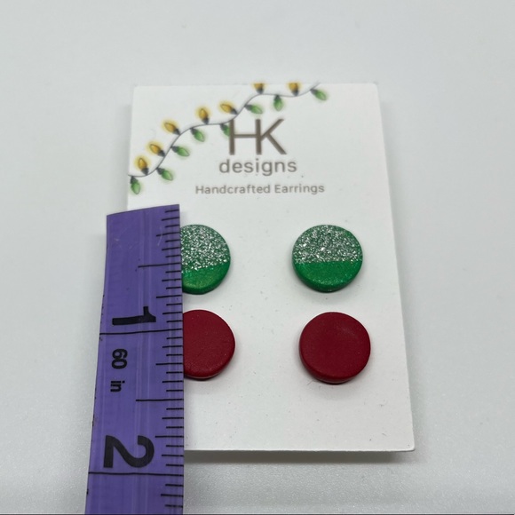 Glitter Holiday Studs - Picture 3 of 3